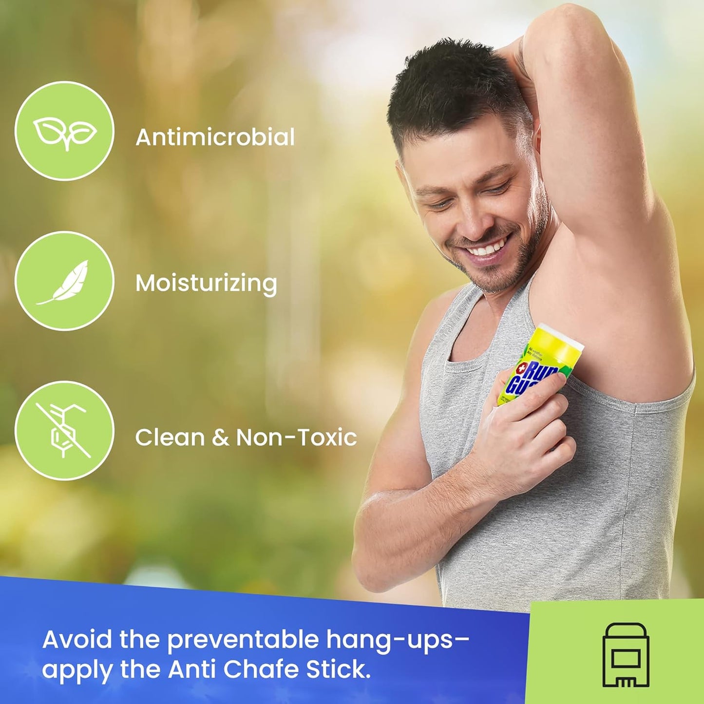 Anti-Chafing Stick - Made with 100% Plant-Based Ingredients Plus Beeswax. Works for All Distance Runners from 5K Walks/Runs to 100 Mile Ultra Marathons (1.4oz - Pack of 1)