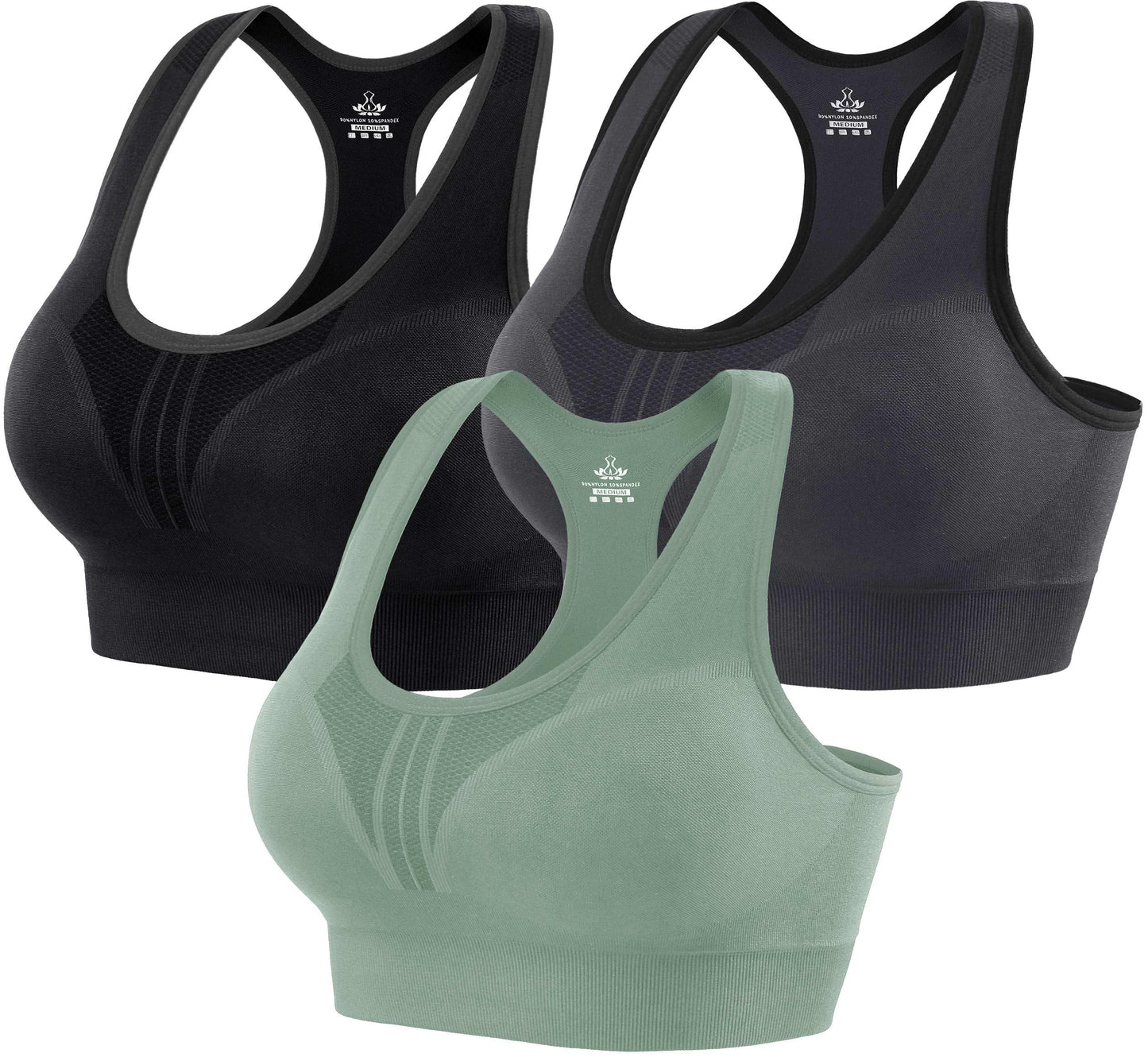 Heathyoga High Impact Sports Bras for Women High Support Padded Sports Bra Pack Racerback Bras for Women Workout Bra Sets
