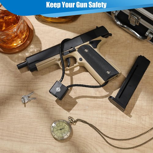 HOX Cable Gun Locks with Keys - Keyed Alike Cable Gun Safe Lock, for Firearm Locking and Safety (3 Pack)
