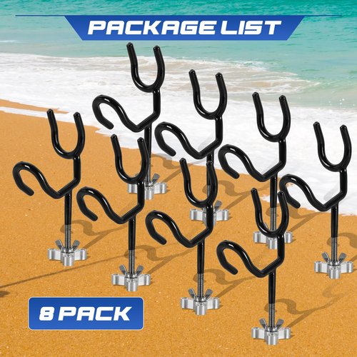 NATGAI 8 Pack 20 Degree Angle Sure Grip Steel Fishing Rod Holders, 4" Fishing Pole Holders for Boat, Ship, Yacht, PVC Dipped & Mounting Base Included, Ideal for Fishing Lovers & Professionals (8 PCS)