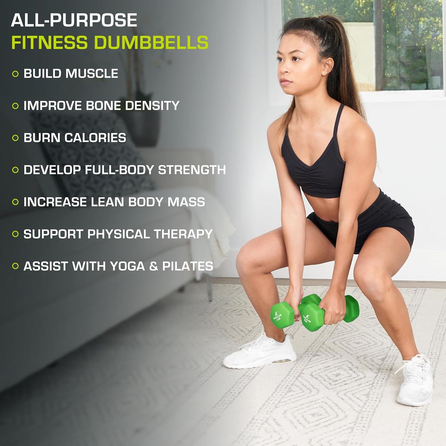 ProsourceFit Neoprene Dumbbell Coated for Non-Slip Grip, 10 lb