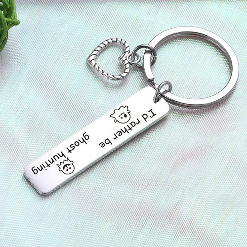 ZQEOU Ghost Keychain Halloween Party Gift Halloween Jewelry Ghost Hunting Keychain Funny Ghost Hunter Jewelry Spooky Gifts Cute Ghost Decor Paranormal Investigator Gifts