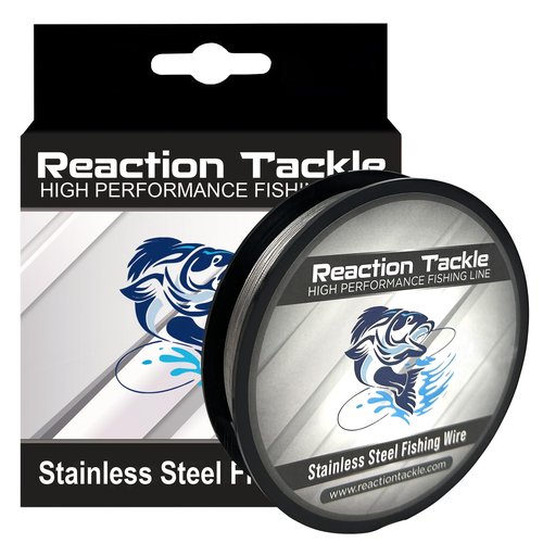 Reaction Tackle Stainless Steel Trolling Line 30LB - Premium Fishing Wire with 40LB+ Breaking Strength 30LB / 1000 Foot
