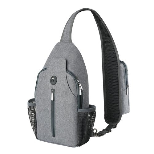 BROADREAM Sling Bag for Men Women Phone Crossbody Bag with Water Bottle Pocket Portable Hiking Daypacks Multifunctional Travel Bag