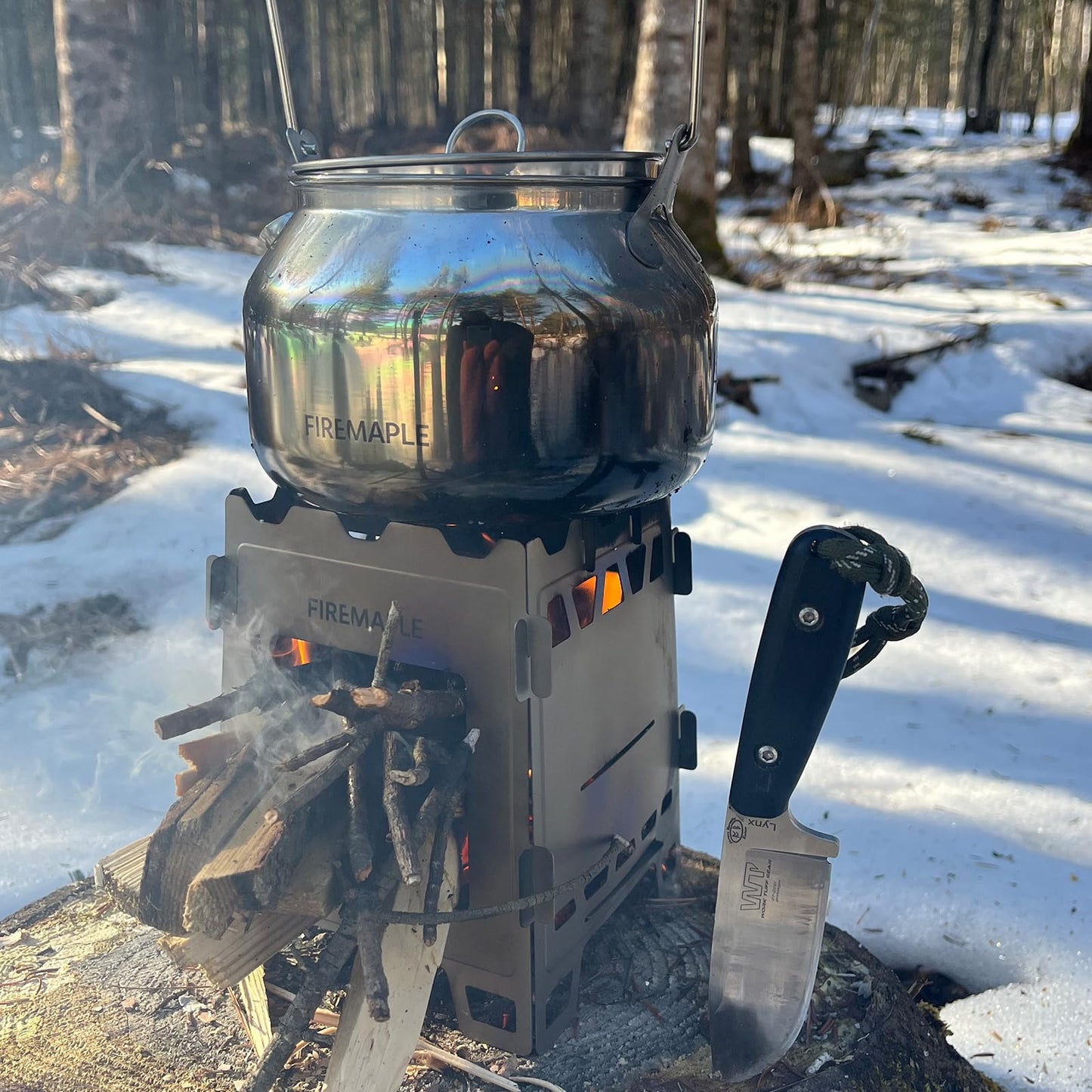 Fire-Maple Fortress Titanium Wood Stove - Ultra-Lightweight, Compact & Multi-Use Stove for Camping, Hiking & Backpacking