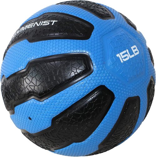 GYMENIST Rubber Medicine Ball with Textured Grip, Available in 9 Sizes, 2-20 LB, Weighted Fitness Balls,Improves Balance and Flexibility - Great for Gym, Exercise, Workouts