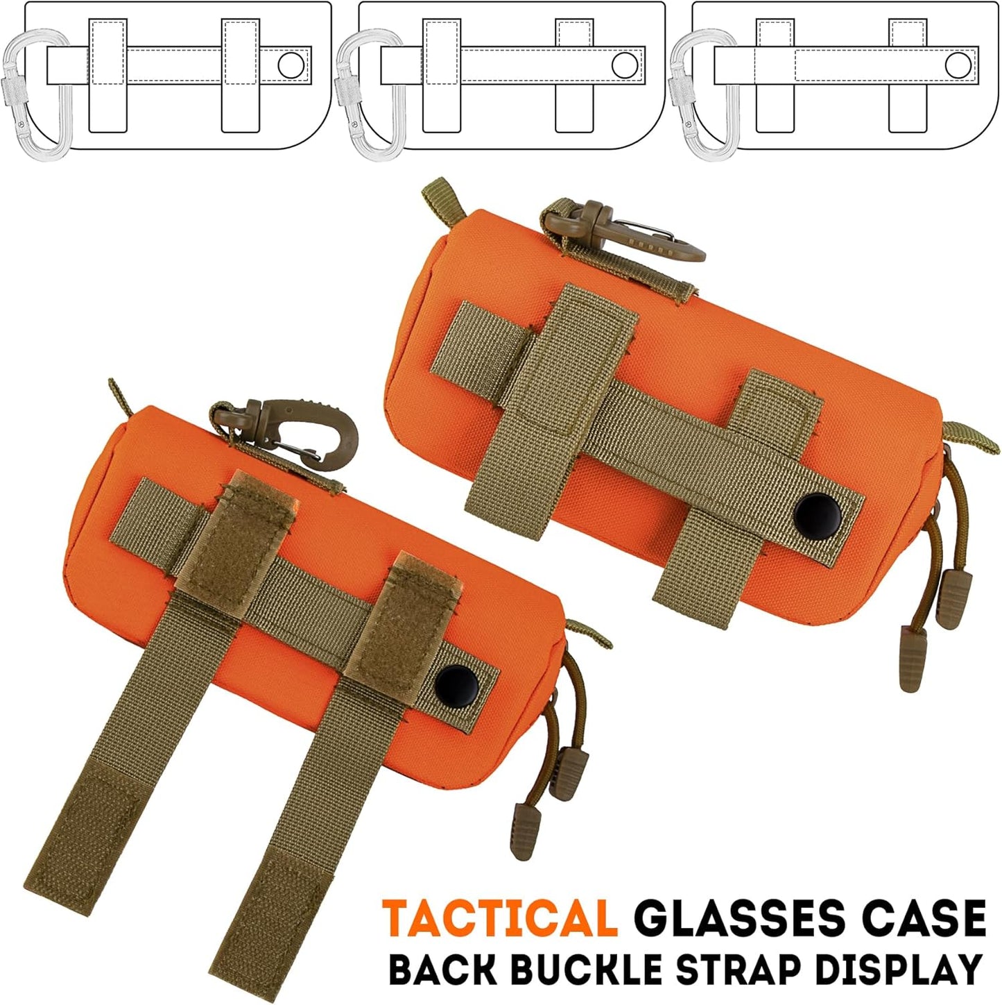 IronSeals Extra Large Tactical Molle Sunglasses Case Anti-Shock Semi-hard Clamshell Glasses Case, X-Large