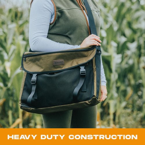 Dog & Field Medium Canvas Bag - Gundog Training Bag with Adjustable Strap, Dog Training Bag for Carrying Dummies, Game & Hunting Accessories, 20 x 16 inches, Olive Green