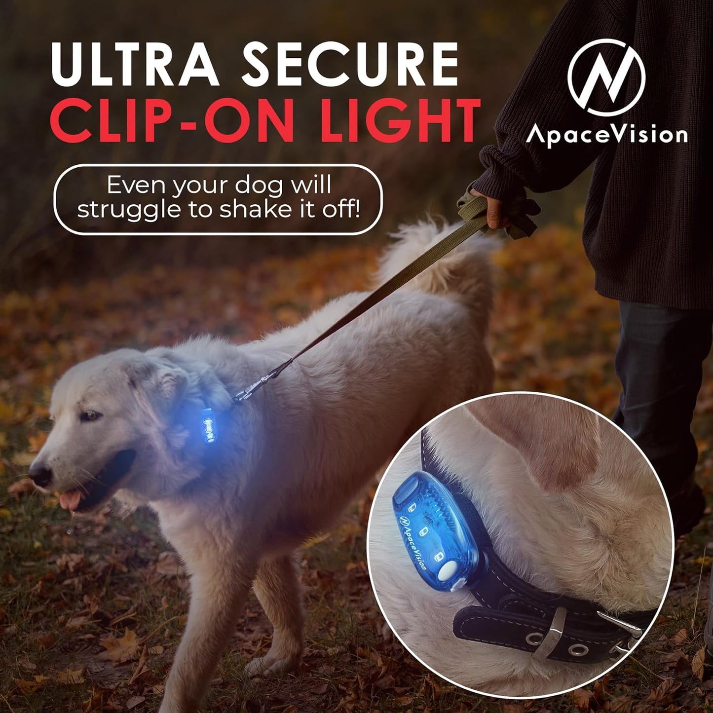 EverLightFX USB Rechargeable LED Safety Light (2 Pack) by Apace - Super Bright Bike Tail Light Works Brilliantly as Running Light for Joggers, Pets, Bicycle Strobe or Rear Clip On Lights