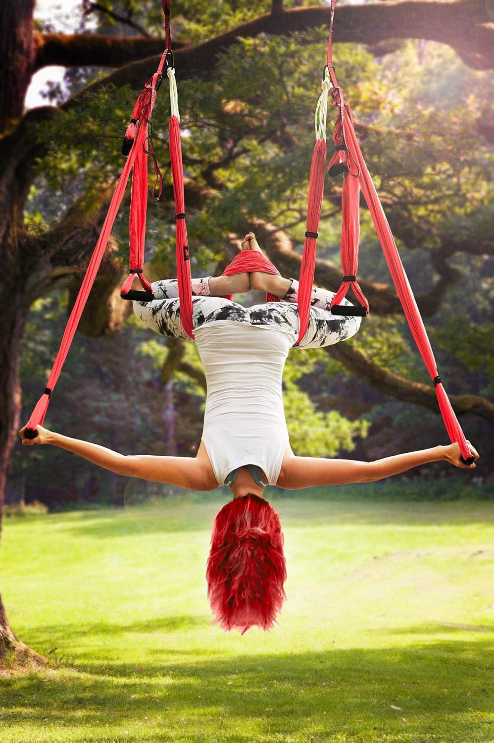 Aerial Yoga Swing Set - Hammock Hanging Swing - Sling Inversion Fly Kit - Antigravity Yoga Sling - Suspension Trapeze