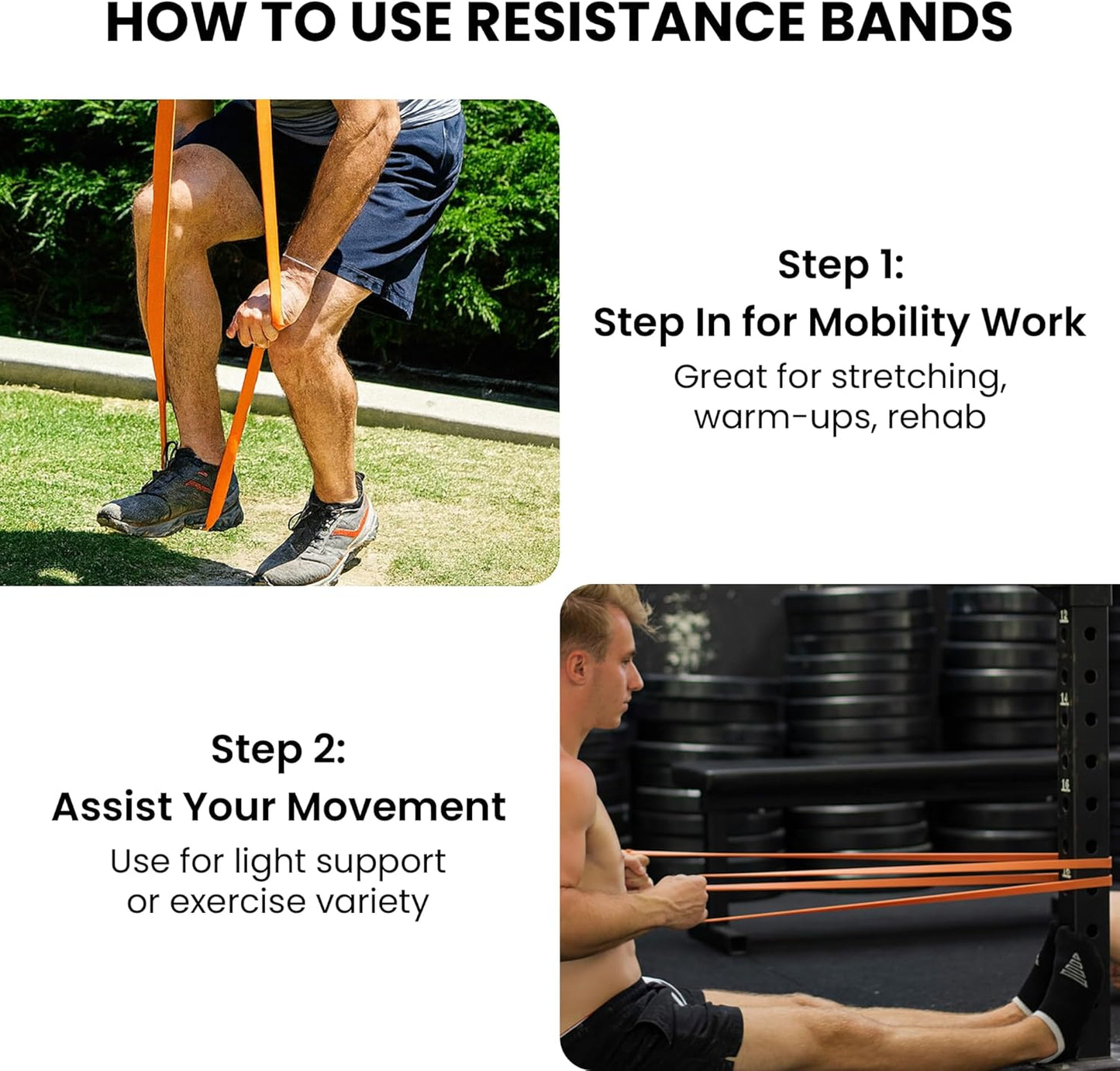 Pull Up Resistance Bands for Functional Fitness | 5-15 lbs Stretch Bands for Workouts