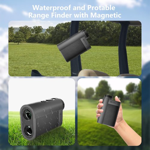 ProTap Golf Rangefinder with Slope 1200 Yards Laser Range Finder, 7X Magnification, Flag Pole Locking Vibration, Rechargeable Range Finders Golf with Multi Functional IPX4 Waterproof Waist Bag