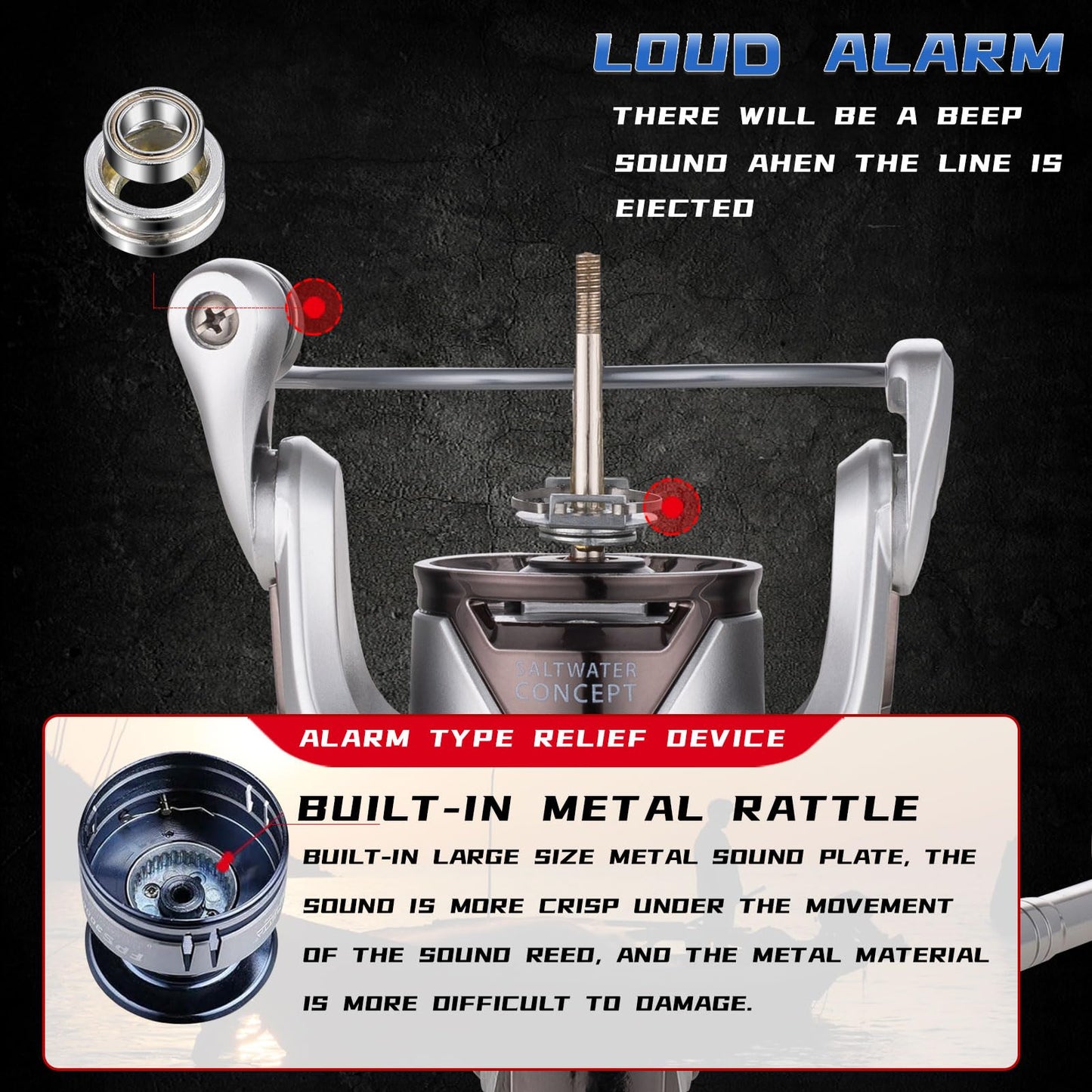 Accuretta Saltwater Spinning Reel,13+1BB Ultra Smooth Saltwater Fishing Reels,Powerful Carbon Drag,CNC Aluminum Spool & Handle