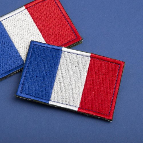 Bluyellow 2Pcs France Flag Patches, Embroidered Hook and Loop Military Morale Tactical Patch for Backpacks Uniform, Tactical Vests, Hat, Dog Harness, Sew on Option, 2x3 Inches