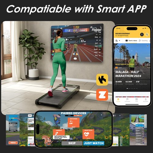 UPREIGN 3 in 1 Portable Treadmill and Walking Pad for Home/Office, Remote Control and Large LED Display Screen