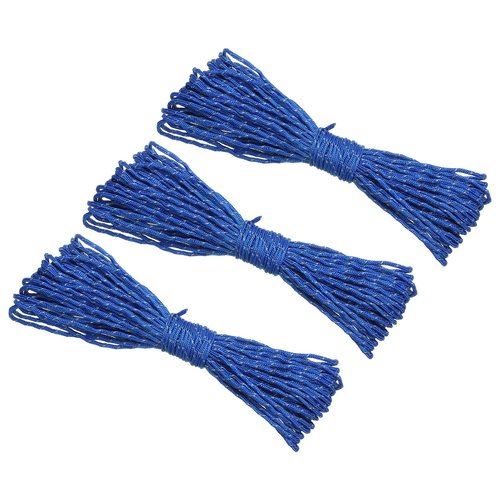 PATIKIL 65 Feet Reflective Guyline Camping Paracord 2mm,3 Pack Tent Cord Guyline Rope Nylon Paracord Rope for Camping Tent Tarp Hiking, Blue (20M)