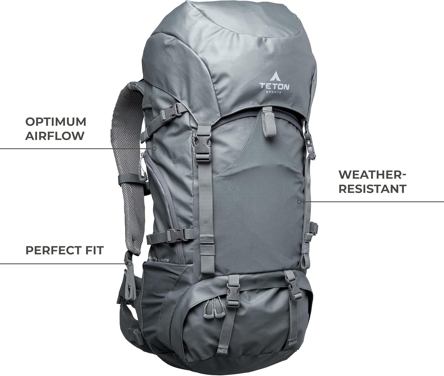 TETON Sports Hiker 3700 Ultralight Internal Frame High-Performance Backpack for Hiking, Camping, Travel, and Outdoor Activities; 60L, Navy