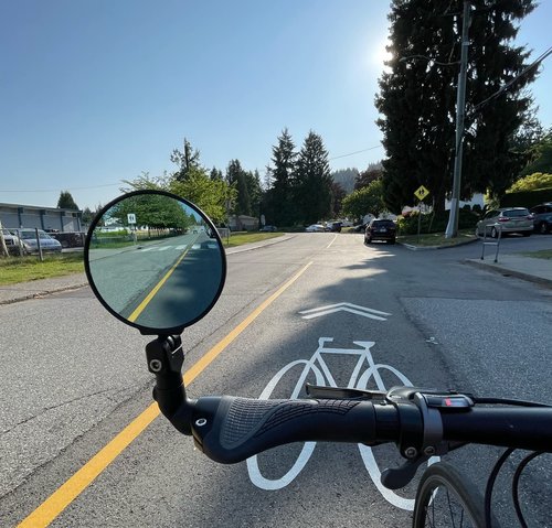 Hafny NEW Bar End E-Bike Mirror, Large Bicycle Mirrors for Electric Bike, HD Automotive Grade Glass Bicycle Mirror, Safe Blast-Resistance Cycling Mirror (HF-M958S-FR08) (Anti-glare Blue Glass)