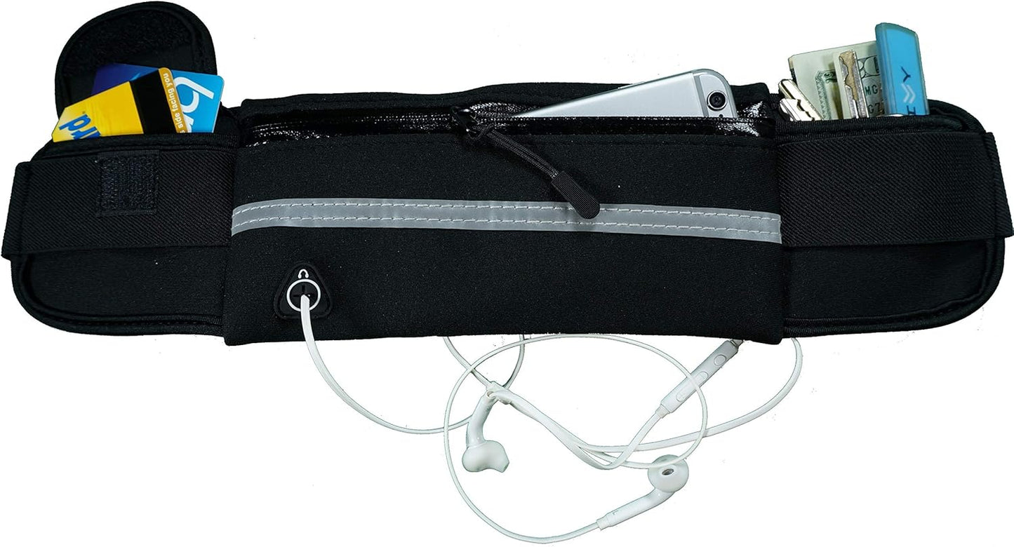 Running Belt Waist Pack - Water Resistant Runners Belt Fanny Pack for Hiking Fitness – Adjustable Running Pouch for Phones iPhone Android