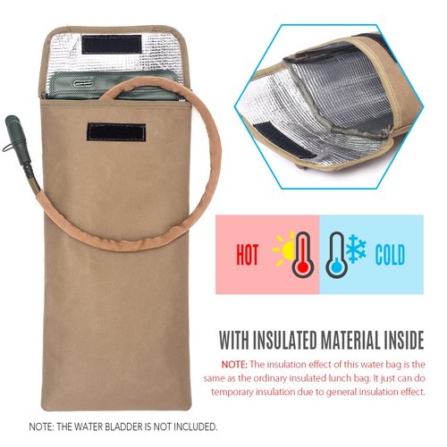 YIWENG Storage Pouch, Insulated Cooler Bag Protective Insulated Sleeve for 2-2.5L Water Bladder for Hiking Cycling Mountaineering Camping Skiing Snowboarding, Black