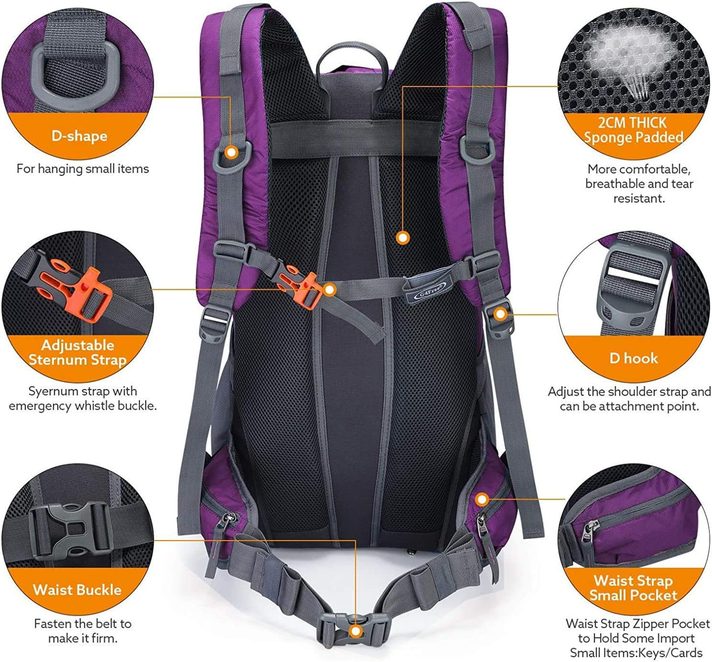 G4Free Hiking Backapck, Dark Grey, One Size