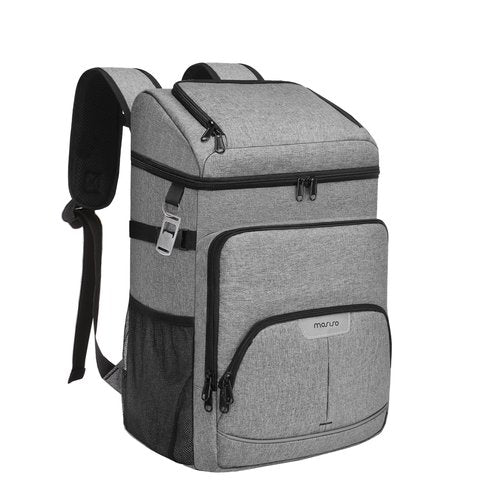 MOSISO Cooler Backpack, 40 Cans Large Capacity Leakproof Insulated Soft Backpack Cooler, Portable Lightweight Beach Cooler Bag for Men Women, Waterproof Lunch Bag for Picnics Camping Hiking,Gray