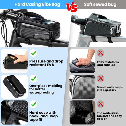 New Cell Phone Front Rack Bag Holder,Sturdy Design No Deformation,Waterproof,Bicycle Bag,Men's Bicycle Gift Gear,Cell Phone Organizer for Cell Phones up to 6.8"