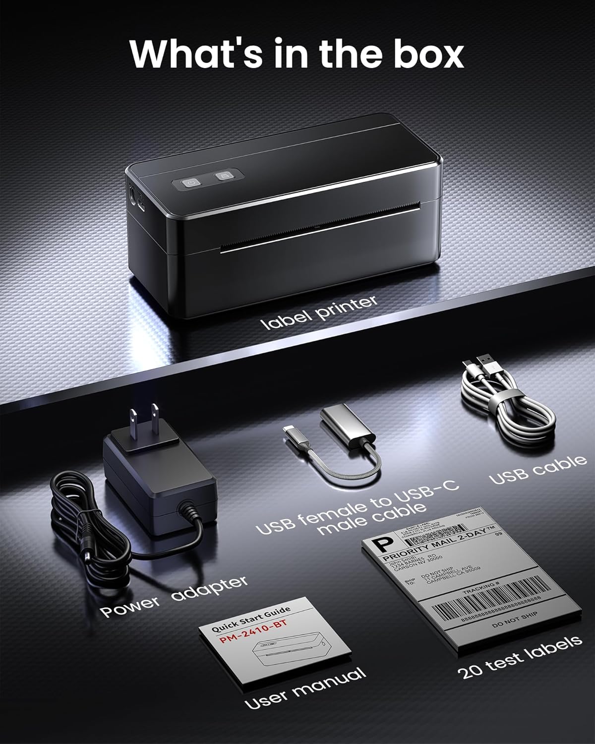 Asprink Shipping Label Printer, Bluetooth Thermal Label Printer for Small Business & Shipping Packages, 4X6 Wireless Thermal Printer Compatible with Android, IOS, Windows, Mac, Ebay, USPS, FedEx, Etsy