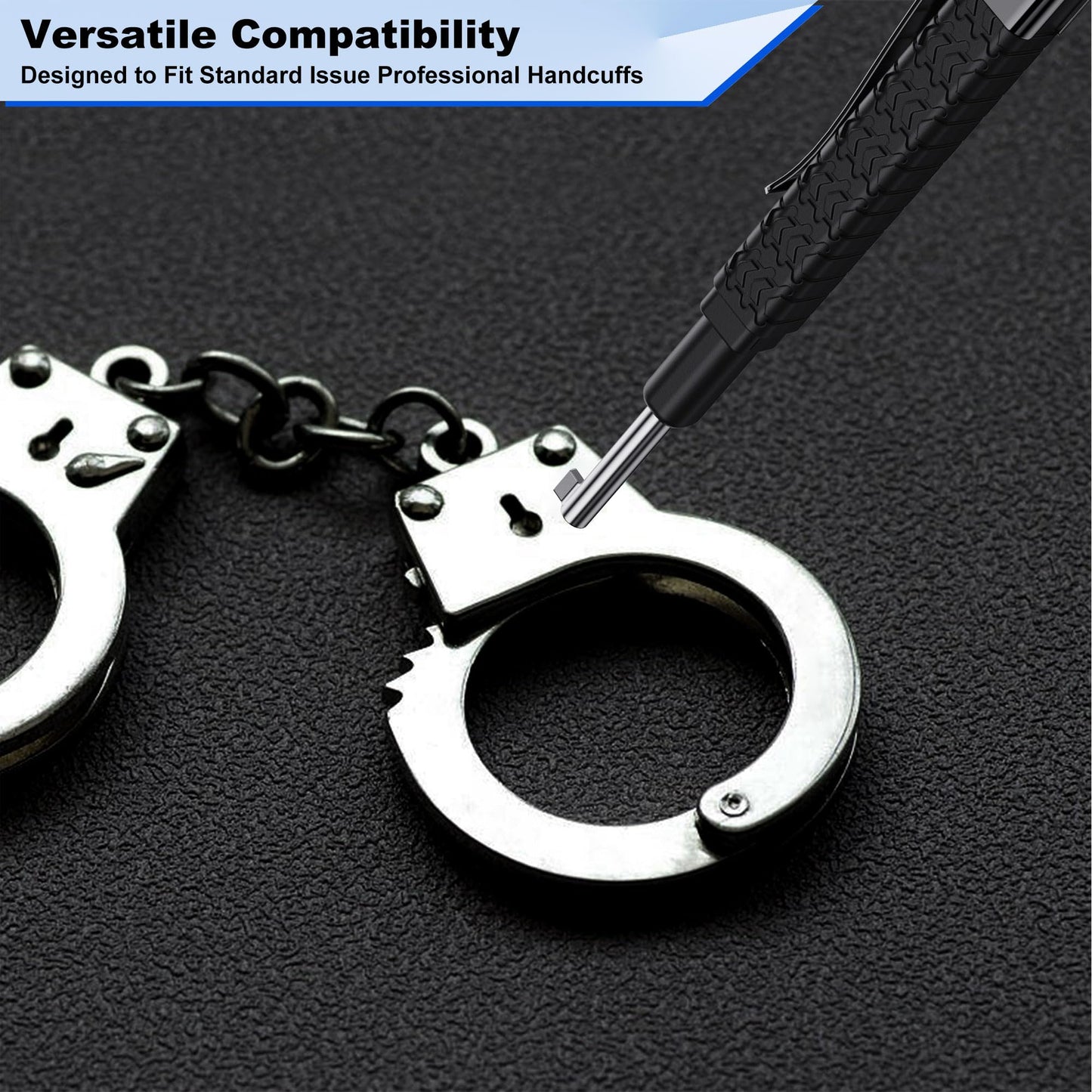JEINAPA Black Strong Handcuff Key, Police Keys Clip for All Standard Series Hand Cuffs (2 Pack)