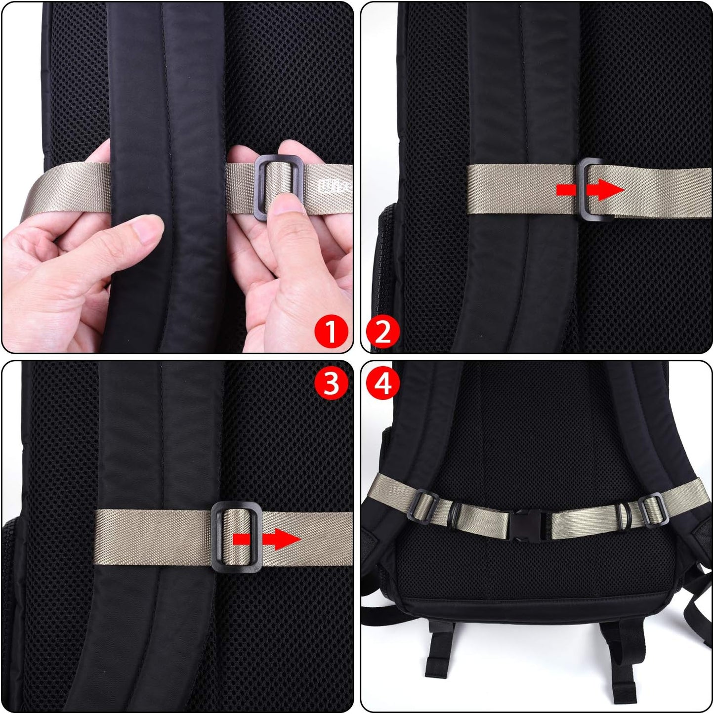 Wisdompro Backpack Chest Strap, Heavy Duty Adjustable Backpack Sternum Strap Chest Belt with Quick Release Buckle