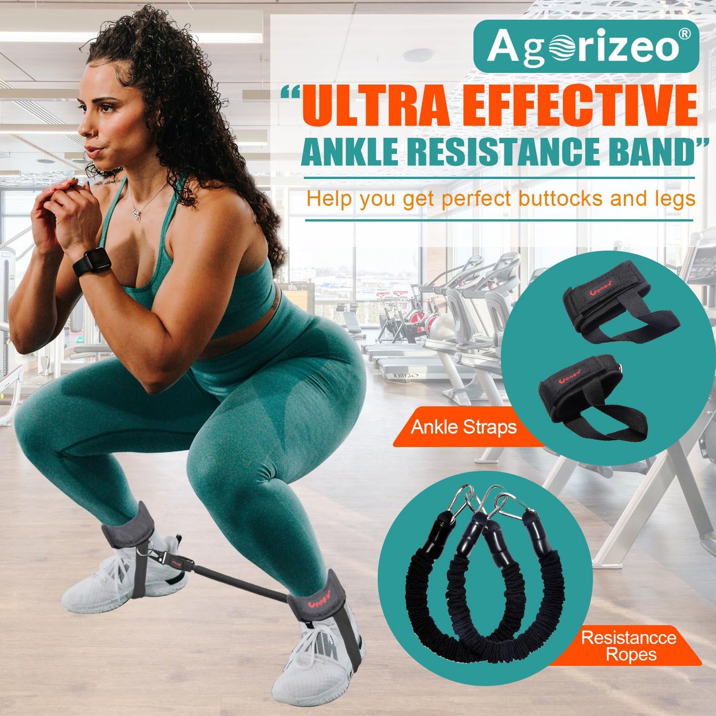 Ankle Resistance Bands with Cuffs Ankle Bands for Workout Equipment Hip Leg Glute Fitness Training Exercise Bands for Women Men Achieve Stronger and Firmer Lower Body Perfect for Home Gym Workout