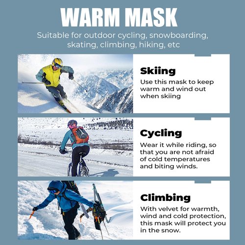Balaclava Ski Mask Thermal Windproof Winter Mask Face Cover Cold Weather Breathable Snowboarding Motorcycle Skimask Black