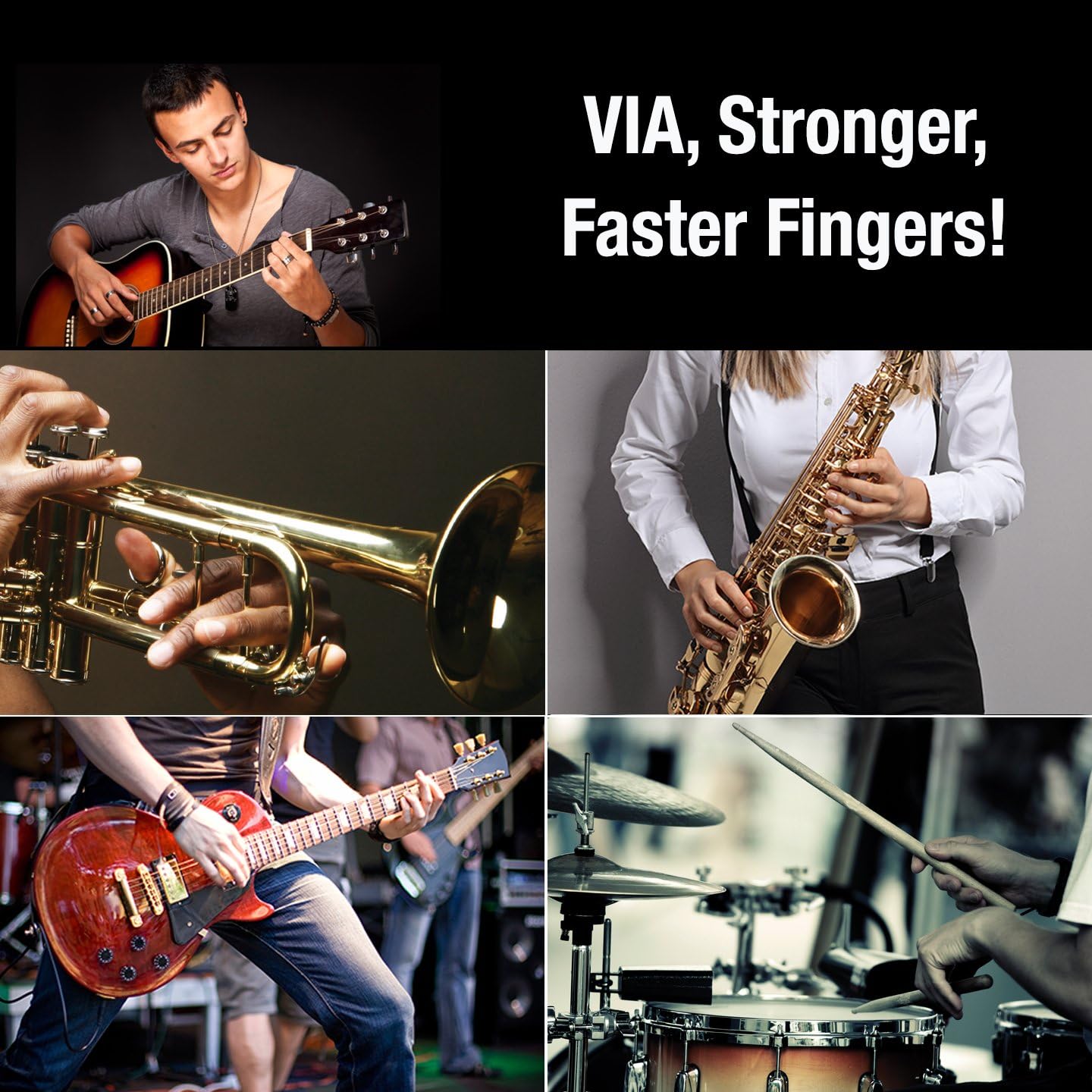 VIA Hand Exerciser, Finger Exerciser (Hand Grip Strengthener), Spring-Loaded, Finger-Piston System, Isolate and Exercise Each Finger
