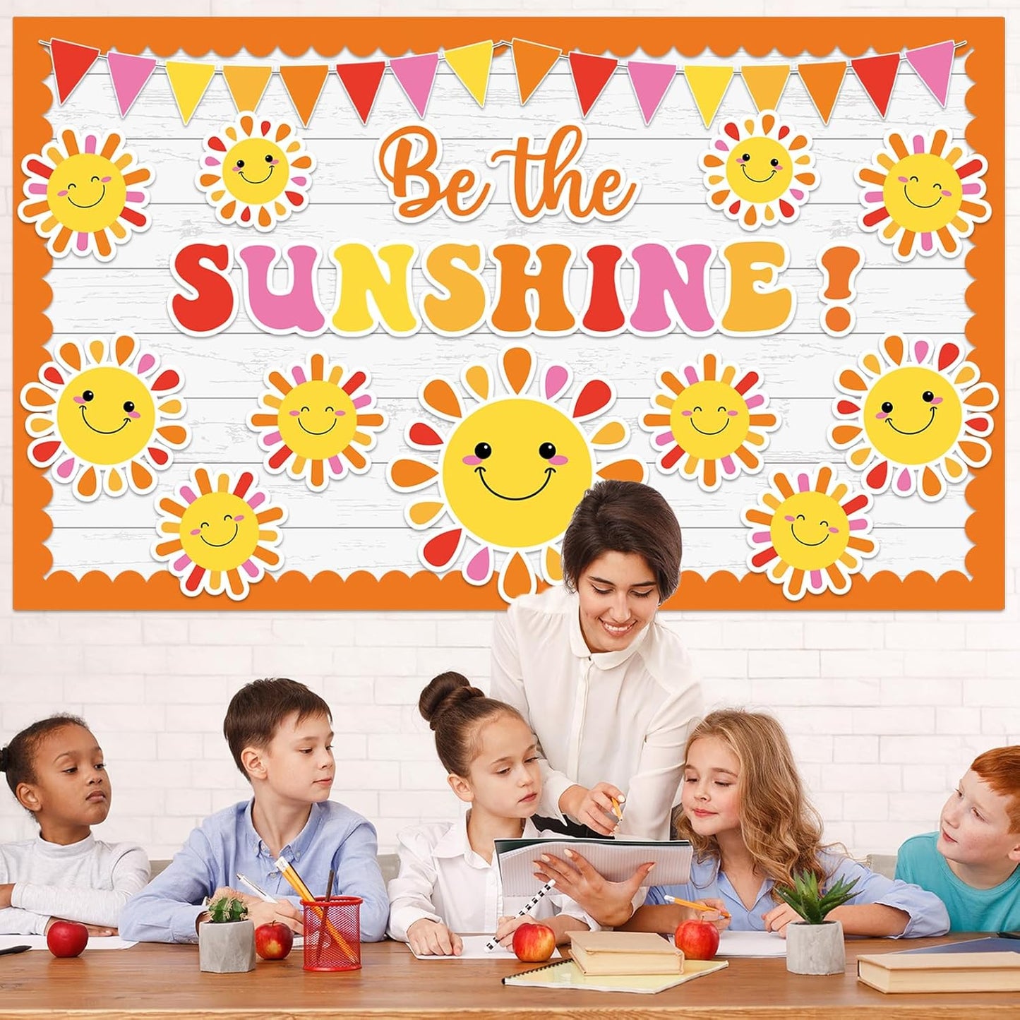 Sun Bulletin Board Set Sunshine Bulletin Board Decorations Be The Sunshine Paper Cutouts Classroom Decorations for Summer Back to School Office Home Chalkboard Decor Wall Door