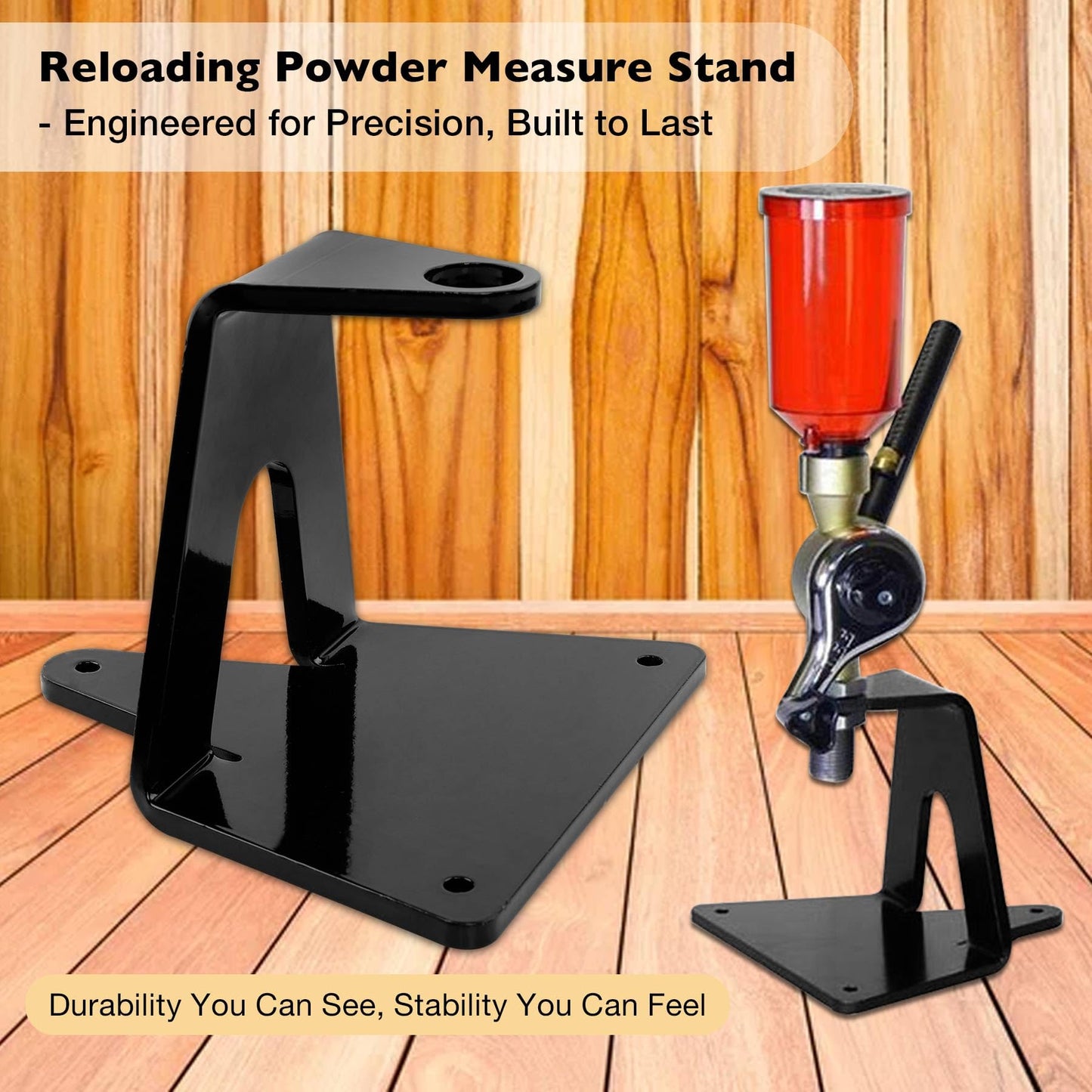 ATRACYPART Reloading Powder Measure Stand – Fits Most Powder Measures, 7/8" Mounting Hole, Black, Small Size