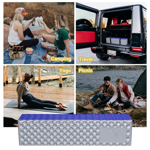 PATIKIL Closed Cell Foam Sleeping Pad, Insulated R-Value 2.1 Foldable Sleeping Pad Lightweight Sleeping Mat for Camping Backpacking Hiking Outdoor, Blue