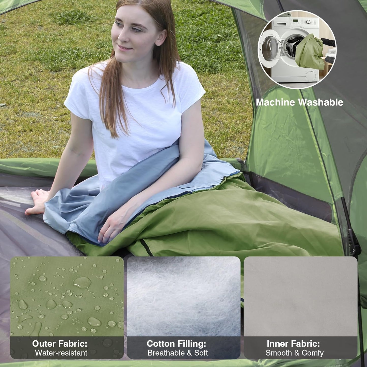 REDCAMP Ultra Lightweight Sleeping Bag for Backpacking, Hiking, Comfort for Adults Warm Weather, with Compression Sack