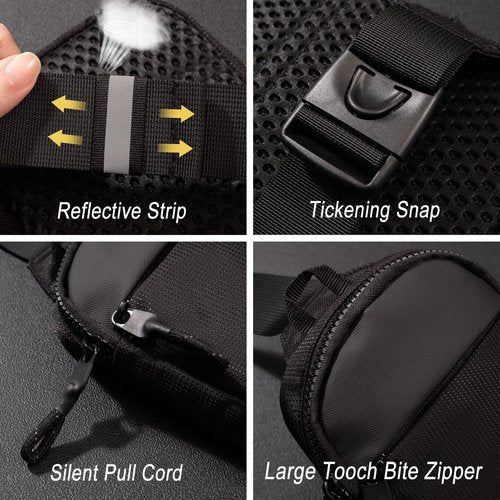 Mini Sling Bag Men Women Small Crossbody Bag Waterproof Phone Chest Bag Fanny Packs Personal Pocket Bag Hiking Backpack (Black-Small(W*D*H=17 * 3 * 22cm))
