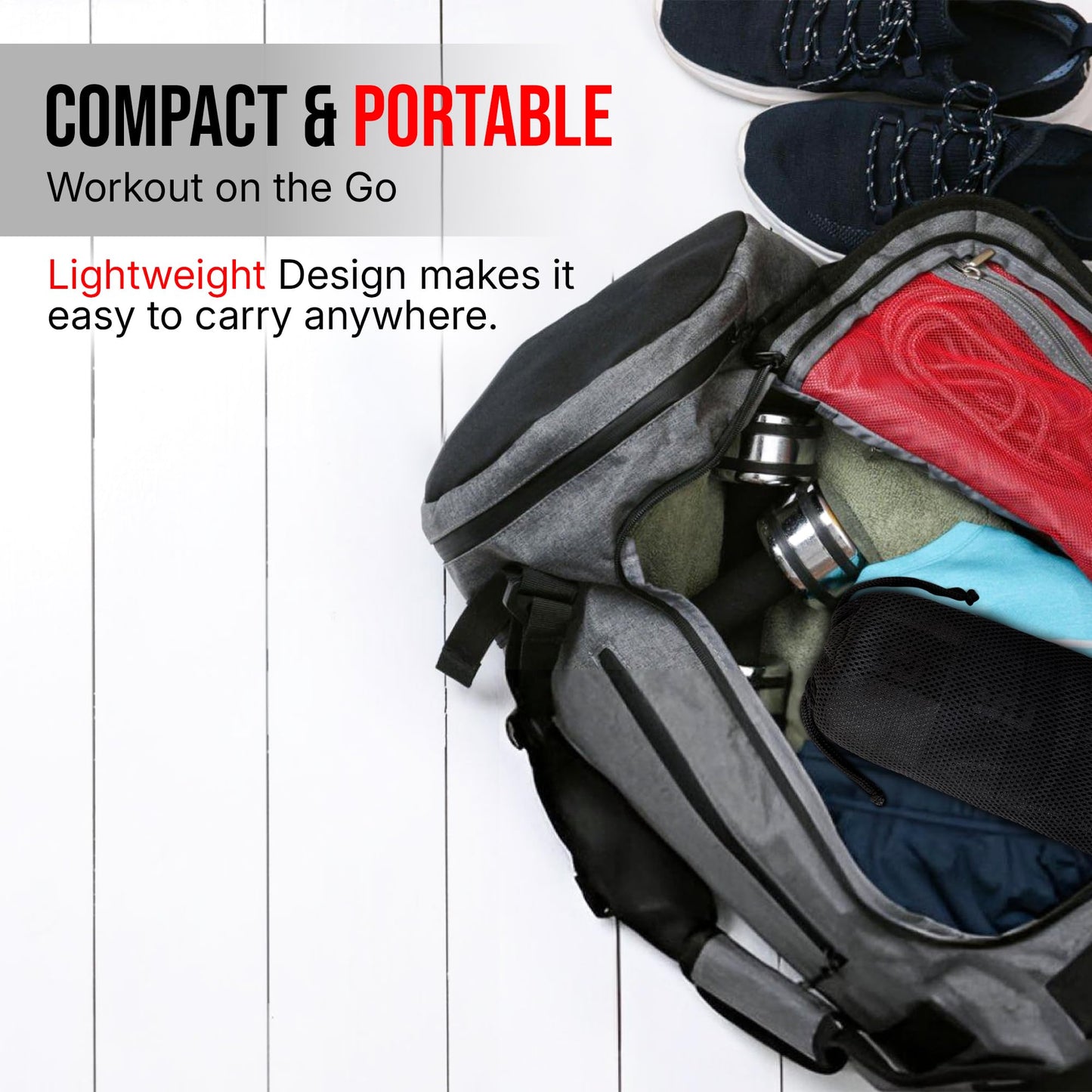 Generic Resistance Bands Set of 3 Heavy Duty Exercise Bands for Strength Training, Yoga, Flexibility, and Squats Includes Carry Bag (White, Grey, Black)