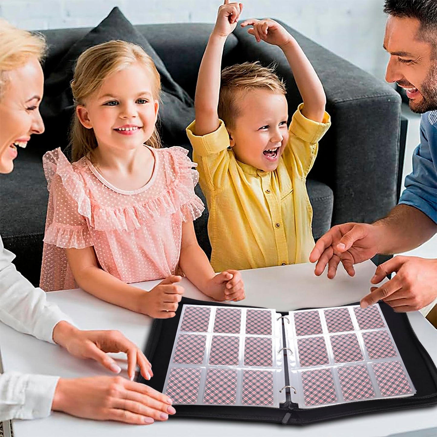 Football Card Binder 900 Pocket, HYMENEX Trading Card Binder 9 Pockets with 50 Removable Sleeves Baseball Card Binder Sports Card Binder with Zipper for Football Card Trading Card Standard Size Card