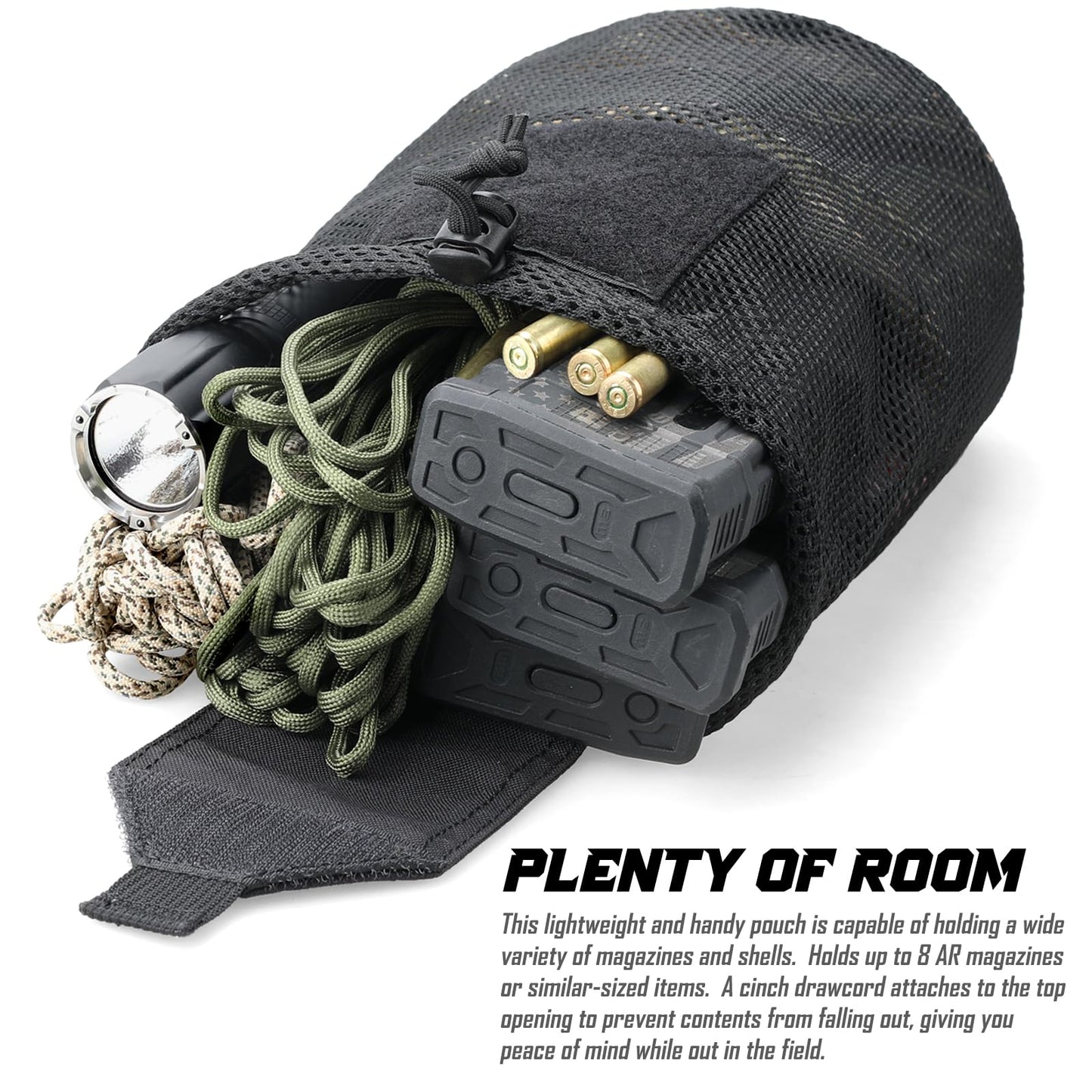 WYNEX Tactical Molle Dump Pouch,Roll-Up Drawstring Magazine Utility Pouch Folding Dump Bag