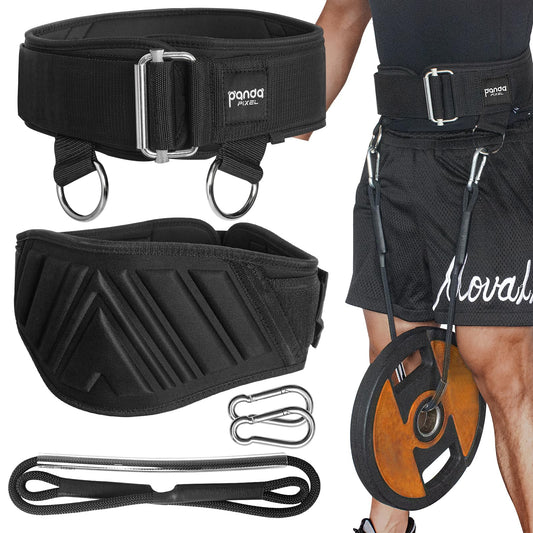 Weight Lifting Belts for Men & Women: Design Patents 2-in-1 Weightlifting & Dip Belt with Rope for Back Support, Gym Belt for Powerlifting, Pull-Ups, Squat, Training