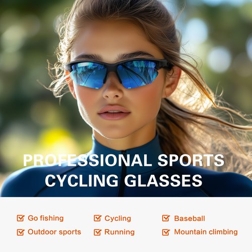 Occhsouo Sports Polarized Sunglasses for Men: UV400 Protection Sun Glasses Wrap Around Goggles for Running Driving