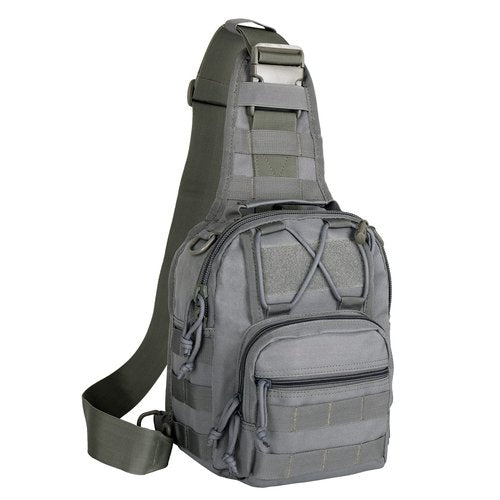 YAKEDA Tactical EDC Backpack Military Sling Backpack Shoulder Bag for Travel,Outdoor,Hiking, (Gray) 10.24 * 8.27 * 4.33 inches