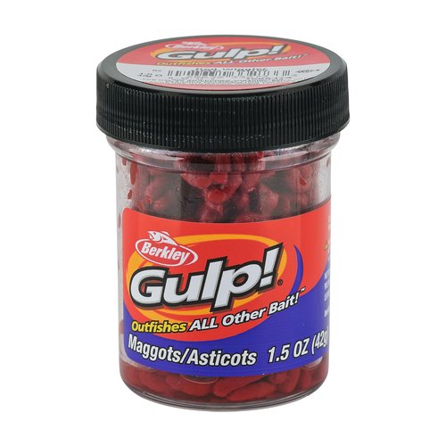 Berkley Gulp! Maggot Fishing Bait, Red Wiggler, Extreme Scent Dispersion, Great Replacement for Live Maggots, Ideal for Panfish, Trout, Crappie, and More