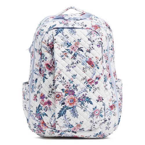 Vera Bradley Cotton Large Travel Backpack Travel Bag, Magnifique Floral, One Size