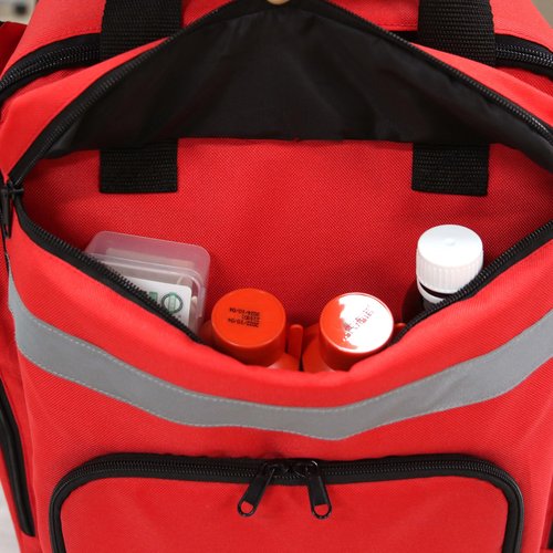 MYDAYS OUTDOOR First Aid Medical Backpack,First Aid Backpack Empty,EMS EMT First Aid Bag Empty,Emergency Medical Bag,Trauma Bag for Camping,Hiking,Outdoor Travel(Red)
