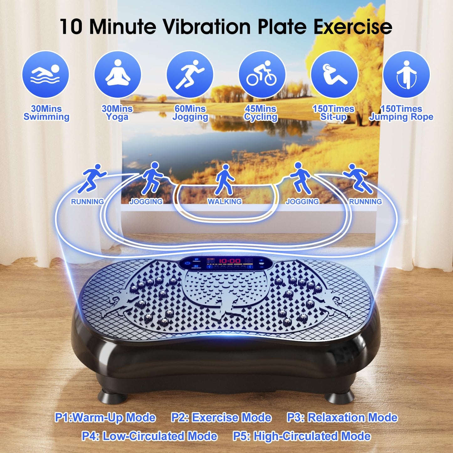 Anyrap Vibration Plate Exercise Machine, Vibration Plate for Lymphatic Drainage, Whole Body Workout Vibrating Fitness Platform, Effective for Weight Loss, Shaping, Toning & Wellness