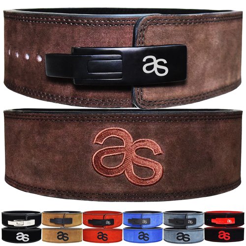Premium Lever Buckle Powerlifting Belt Genuine Leather 13mm Thick 4" Wide Unisex Belt for Gym Lower Back Support for Gym Workouts Deadlifts Squats Heavy Weightlifting (Dark Brown, X-Large)
