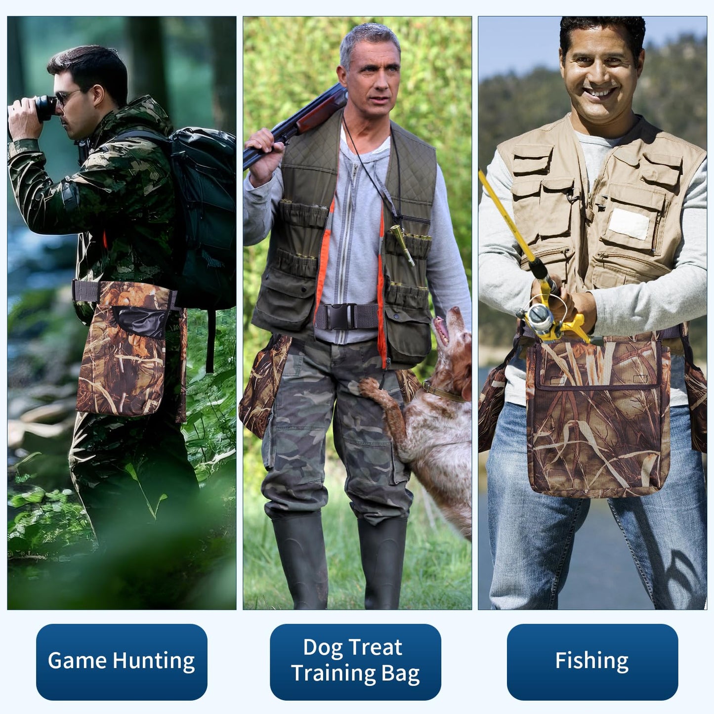 FAMJOALE Hunting Dove Belt, Adjustable Dove Belts with Game Pouch Shell Bags, Dove Gear Field and Shooting Game Bag, Hunting Accessories